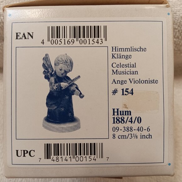 Hummel Celestial Musician, Angel Playing Violin Mini Figurine 188 /4 /0 (In Box) - Picture 4 of 6